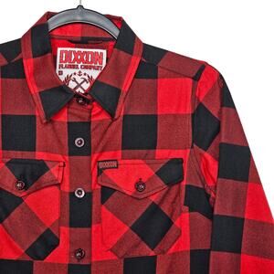 DIXXON Women's Redrum Buffalo Plaid Flannel Shirt Size S Shacket Biker Casual